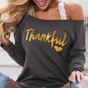 Thankful Gray Long Sleeve Tee